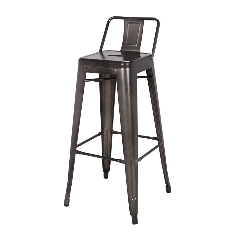 Counter Stool with Metal Frame, Matt Gunmetal