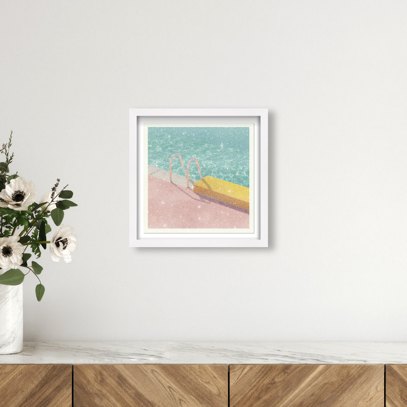 Poolside Symmetry II Print by Oliver Gal, 13.5"H x 13.5"W, White Shadowbox