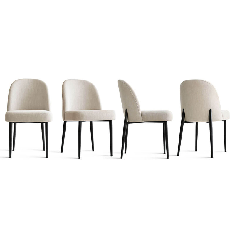  Linen Upholstered Parson Chair, Beige