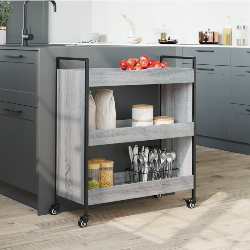 Novato Metal Bar Cart, Grey Sonoma