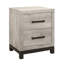 Chambre à coucher 2 Table de chevet en gris - glissières centrales en métal avec teinture 2 tiroirs