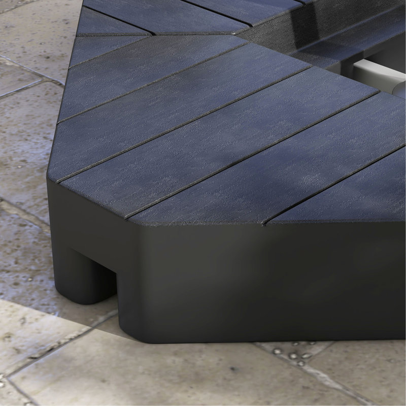 Poids de base du parasol, 132 lb d'eau / sable de 176 lb, noir, pour parasols en porte-à-faux de 8 pi à 10 pi, poids à l'extérieur pour support de sable longue durée de vie, usage intensif