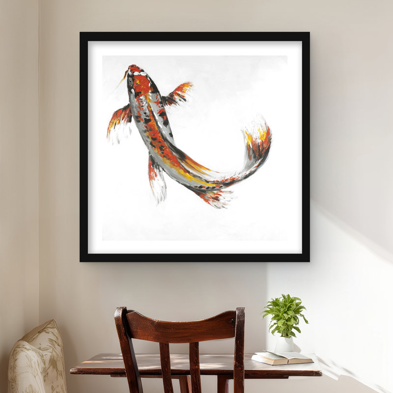 «Butterfly Koi», reproduction d'art encadrée