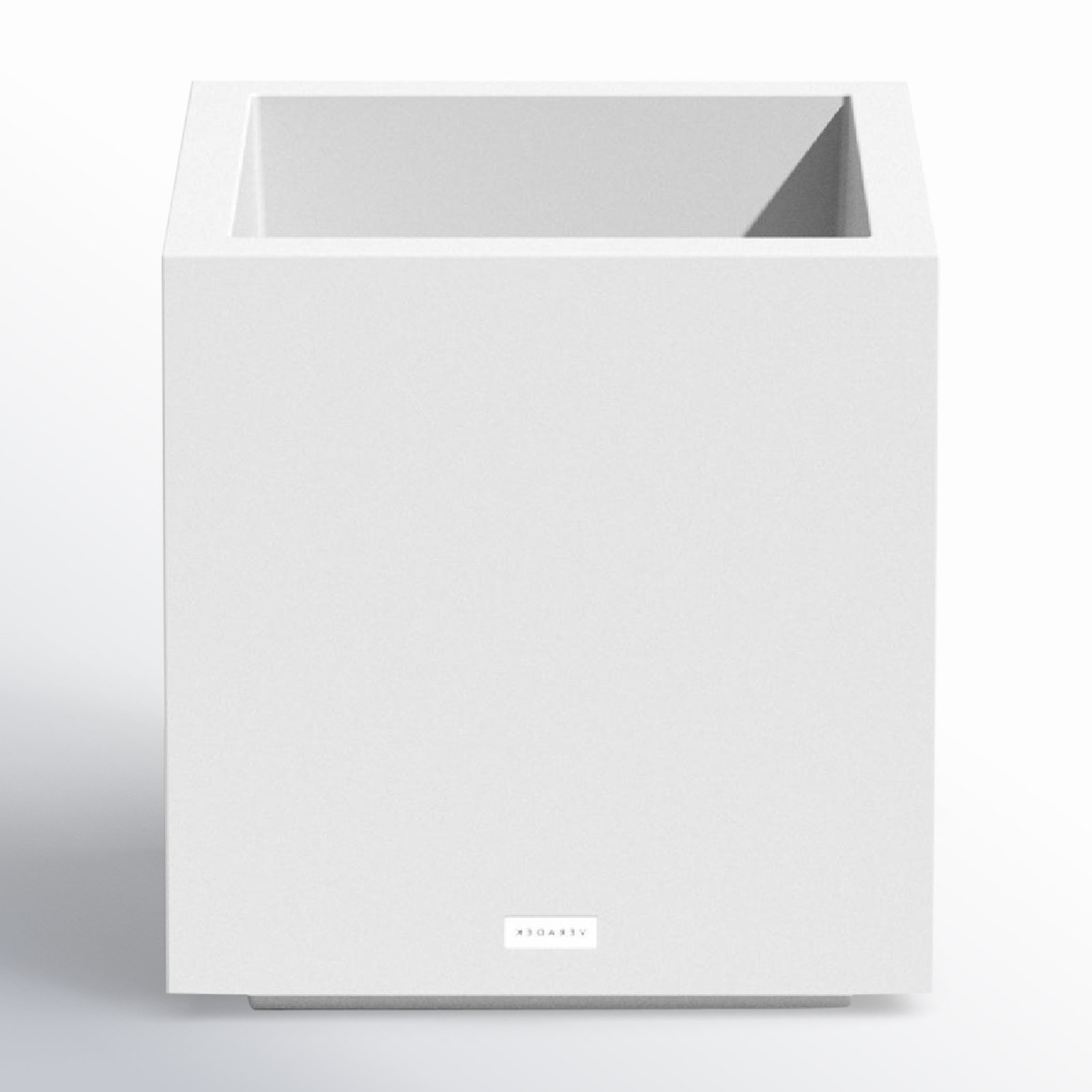 Block Series Cube Planter, 18.25" H x 17" W x 17" D, White