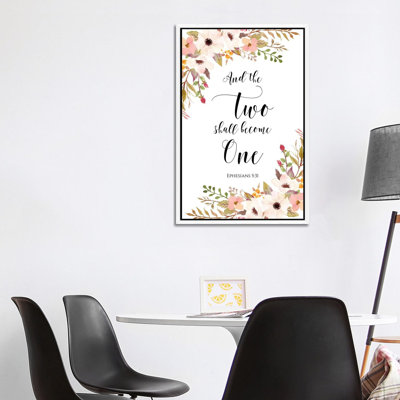 And The Two Shall Become One, Ephesians 5:31 - Print on Canvas