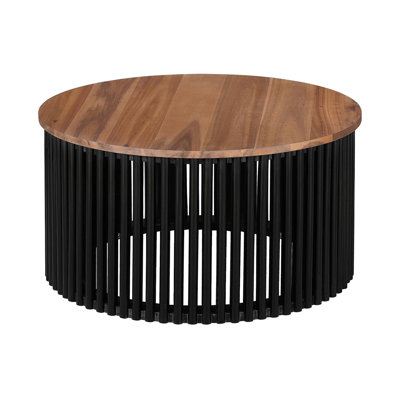 ACACIA SOLID WOOD COFFEE TABLE,NATURAL & BLACK COLOR