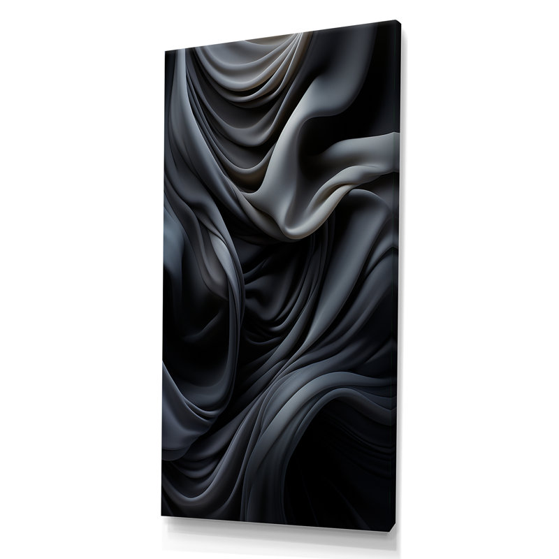 Gris apaisant, ombres II, art mural abstrait, H 60 po x l 28 po x P 1,5 po, Toile tendue