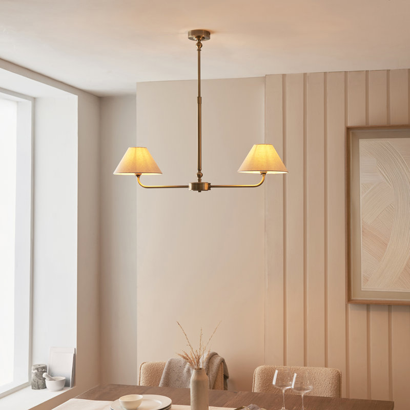 Lila 2 Light Linear Pendant, Brass