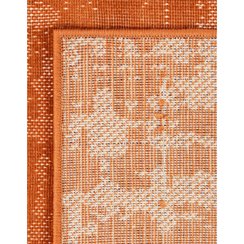 Tapis décoratif, Rectangle 4 pi 1 po x 6 pi 1 po, Orange