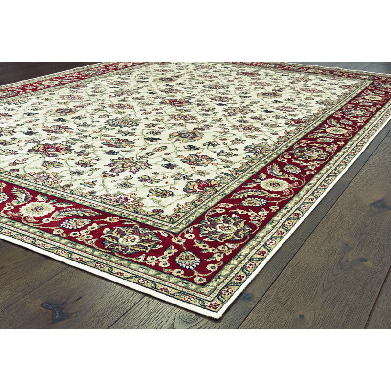 Tapis de zone ivoire/beige Jerrod, Rectangle 5 pi 3 po x 7 pi 6 po