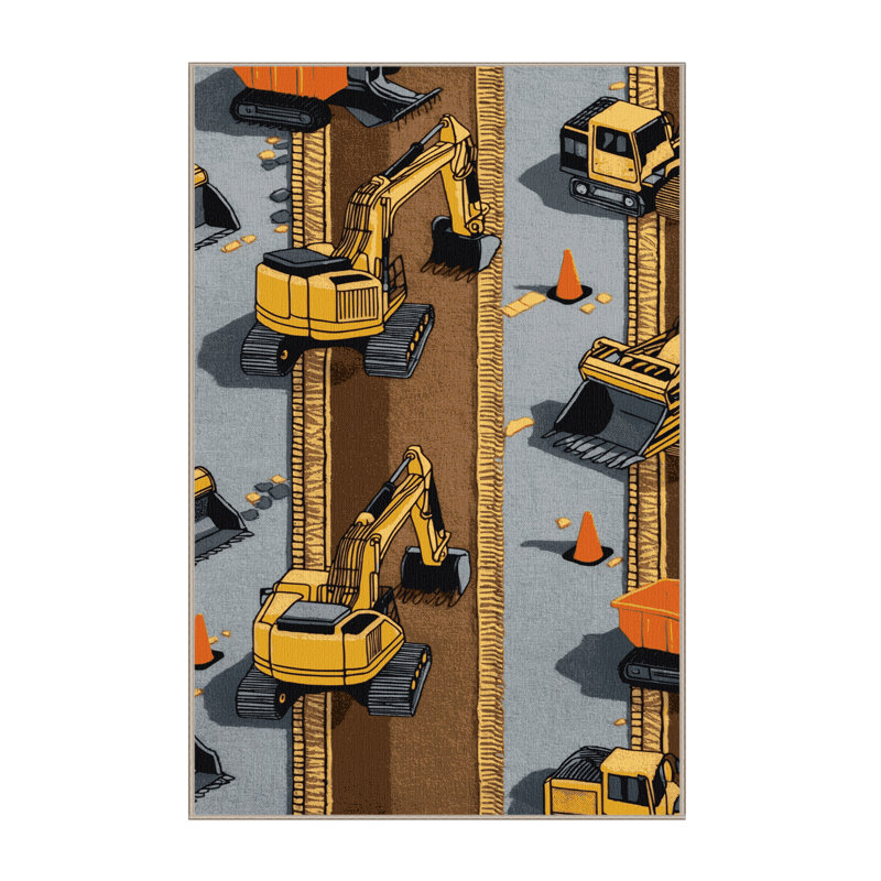 Tapis de transport brun lavable à la machine, Rectangle 4pi x 6 pi