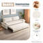 Canapé-lit escamotable de 73,2 po, canapé-lit convertible 3 en 1, causeuse en velours multifonctionnel-114249315