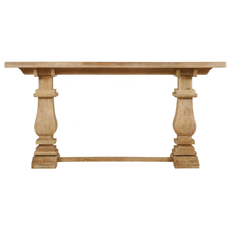 Console en bois massif 63 po Tekla, Blanc délavé