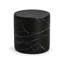 Table d'appoint d'extérieur cylindrique en béton aspect marbre noir