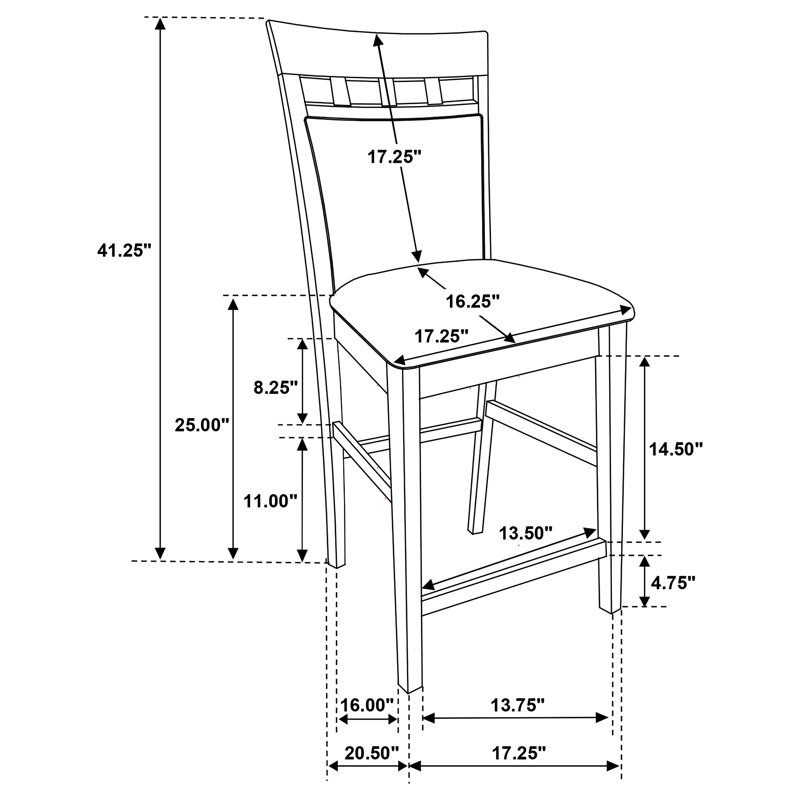 Anastin Closed Back Counter Chair Cappuccino, Rich Dark Cappuccino