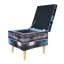Altes Holz 55cm Wide Square Striped Ottoman with Storage