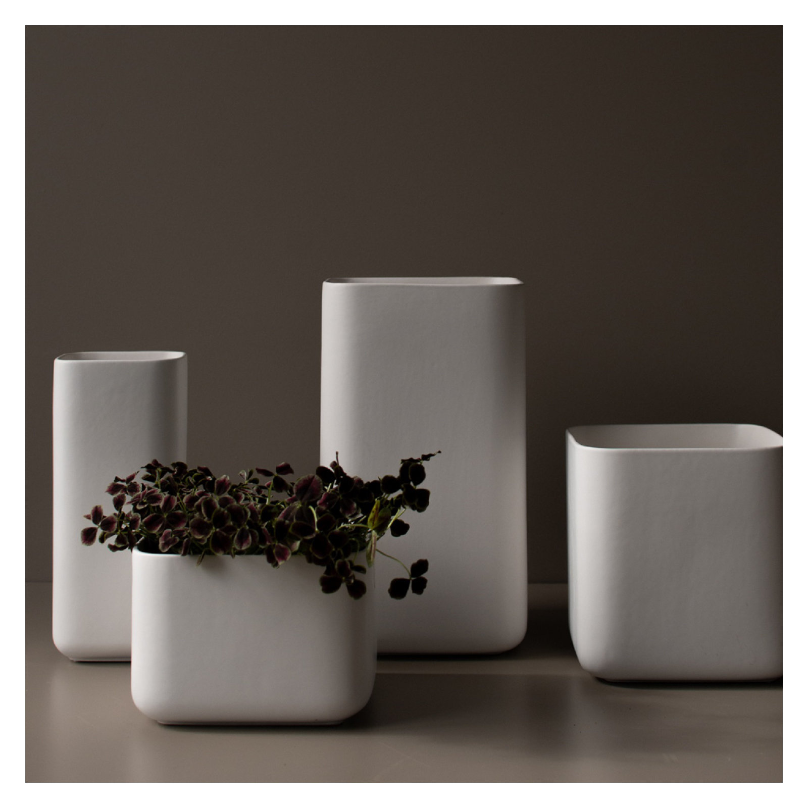 Dan Ceramic Table Vase, White, 7.87" H x 3.15" W x 3.15" D