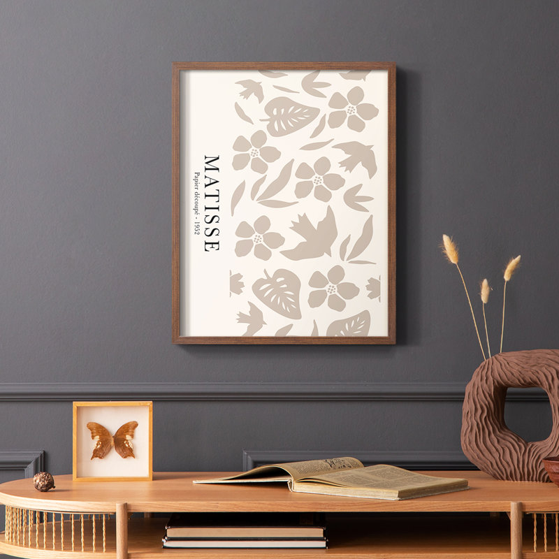 Matisse CCLVII Framed Print - Solid Wood, 10" H x 8" W, Brown