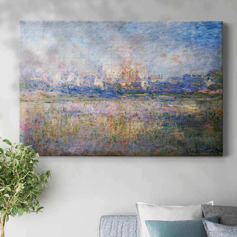 Toile tendue Vétheuil dans le brouillard par Monet-Gallery, H 40 po x l 60 po