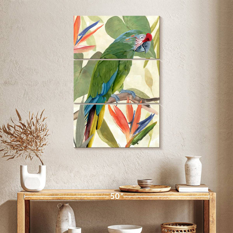 Composition de perroquet tropical Brampt I, H 38 po x l 24 po