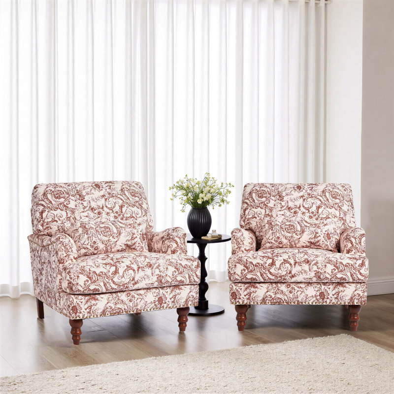 Fauteuil rembourré, Chenille orange rococo