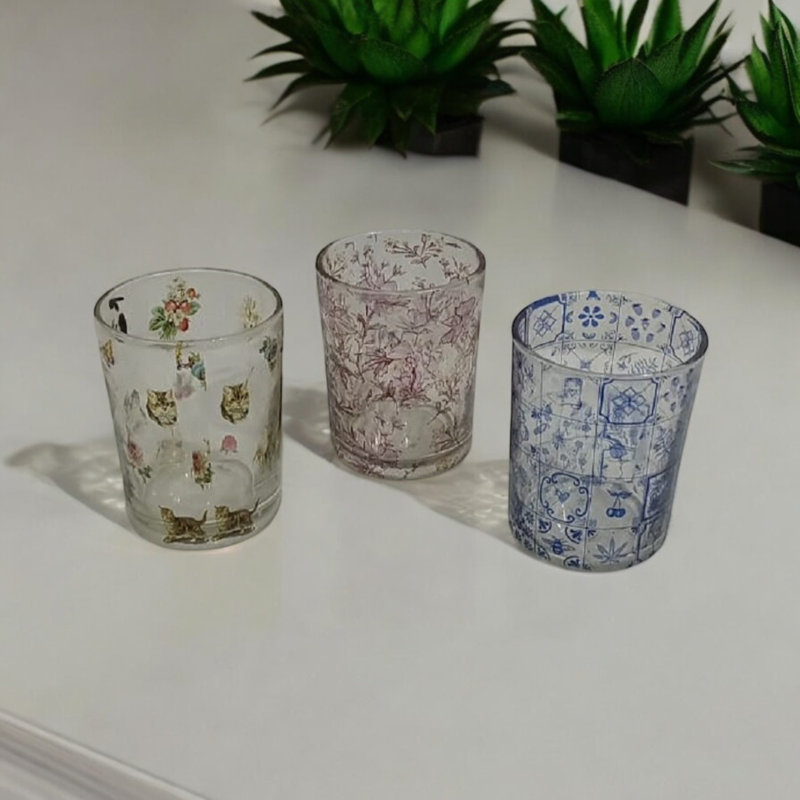 3 Piece Glass Tabletop Votive Holder Set