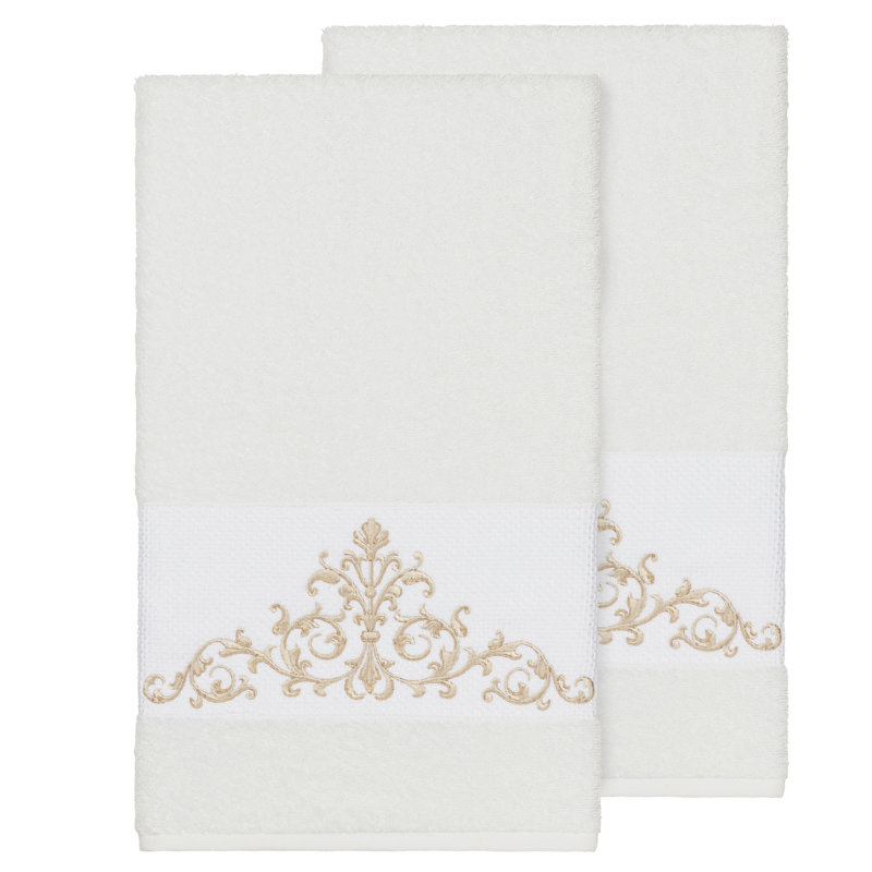 Ensemble de serviettes de bain en coton turc 2 pièces Scarlet, Blanc, Serviette de bain - 2 pièces