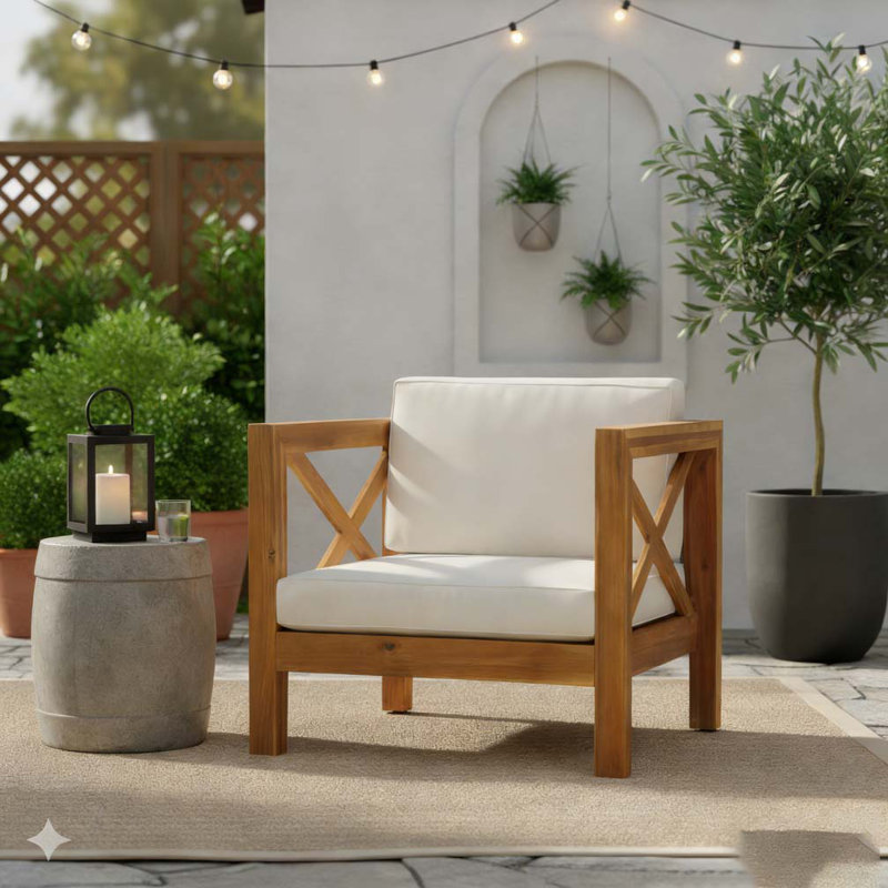 Patio CLUB CHAIR, beige, Teak