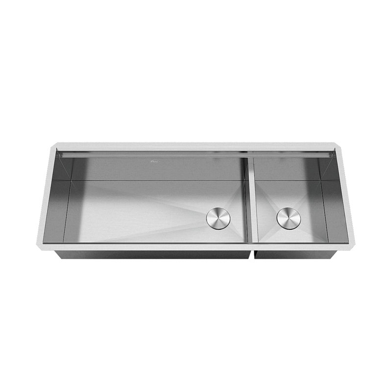 All-in-one Workstation 48" x 19" Double Bowl Undermount Kitchen Sink, Stainless Steel