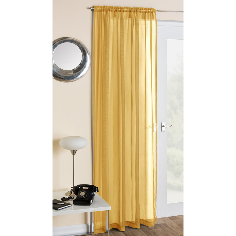 Morganne Sheer Curtain Single Panel, Width 145 x Drop 122 cm, Gold