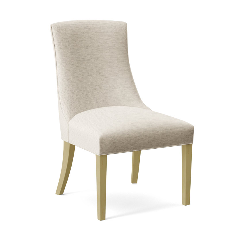 Tuxedo Slipper Dining Chair, Gray Sugar Performance; 0863-84, Brass Finish