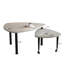 Table basse rotative moderne à 360 degrés avec plateau en pierre frittée blanche pour salon (table incluse seulement)