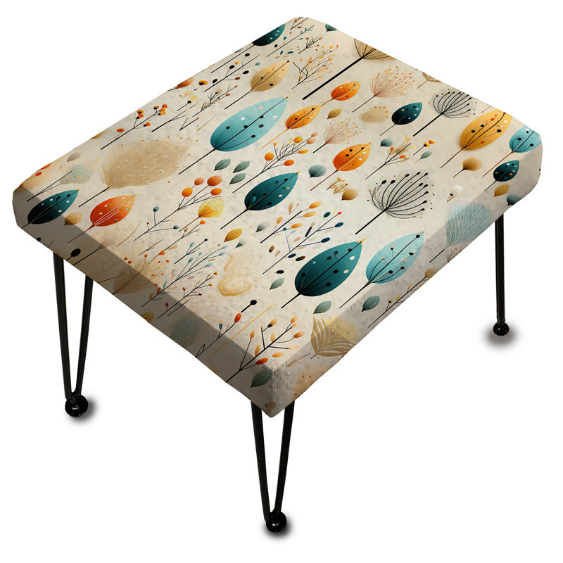 Beige Plants Boho Eclectic Whimsy - Repose-pieds rectangulaire éclectique