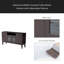 Buffet console, armoire multimédia avec tablettes réglables