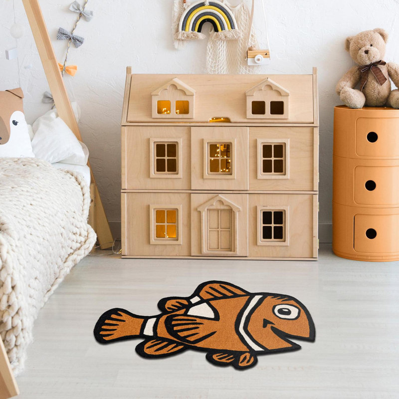 Unique Loom Nemo Playtime Kids Wool Rug, Novelty 4'1" x 6'1"