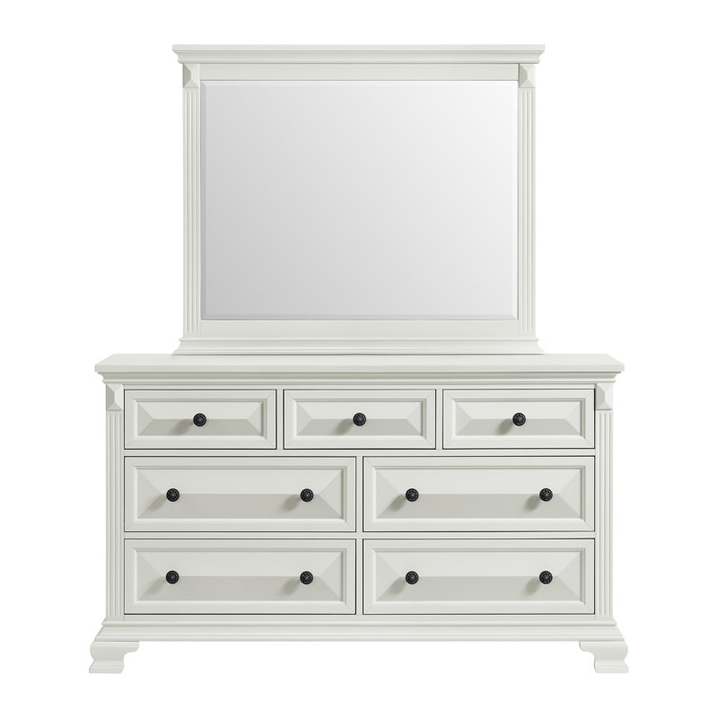 Dresser And Mirror Set, White