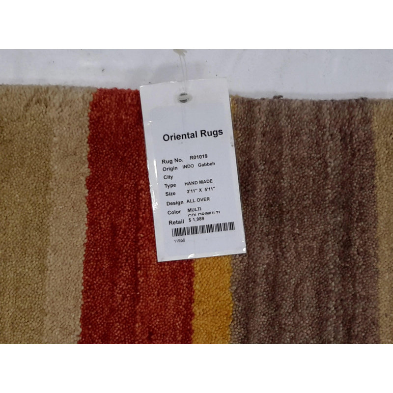 Canvello Hand Made Modern All Over Indo Gabbeh Rug - 3'11'' X 5'11''