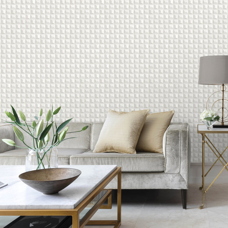 Romero 10m x 53cm Wallpaper Roll, White