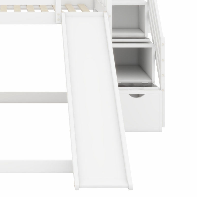 Lit superposé avec glissade Safety House, White