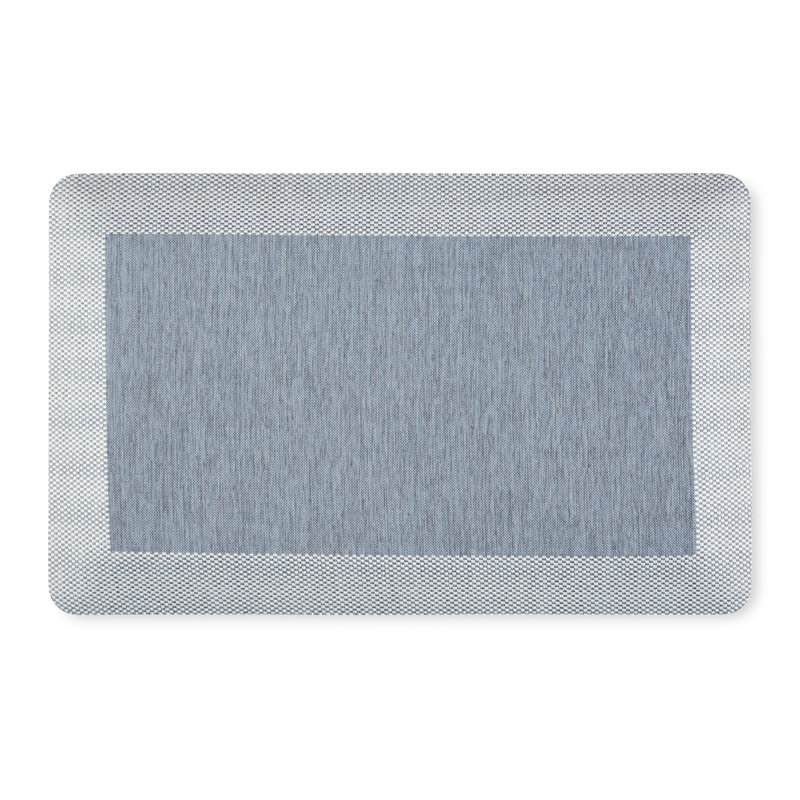 Martha Stewart Mira Modern Heathered Anti-Fatigue Air-Infused Kitchen Mat, Rectangle 1' 8" x 2'8", Blue