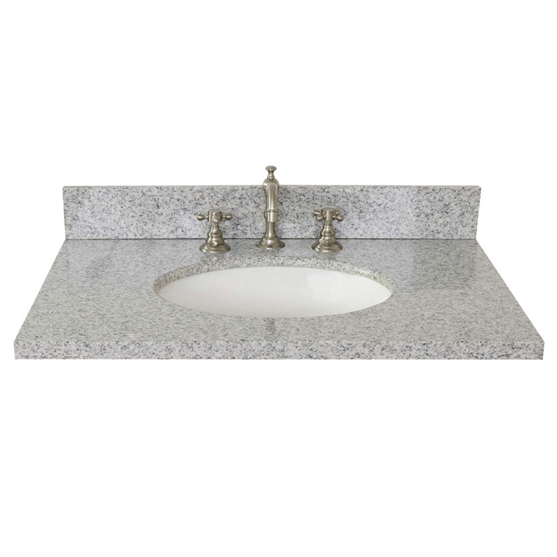Plateau de meuble-lavabo simple 31 po avec lavabo, Gris