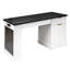 Bureau cannelé moderne de 55 po avec armoire de rangement et tiroirs (tabourets non inclus)-1998626909