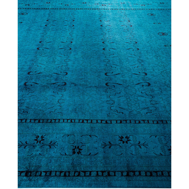 Overdyed One-of-a-Kind 9' 2" X 11' 10" Hand Knotted Area Rug