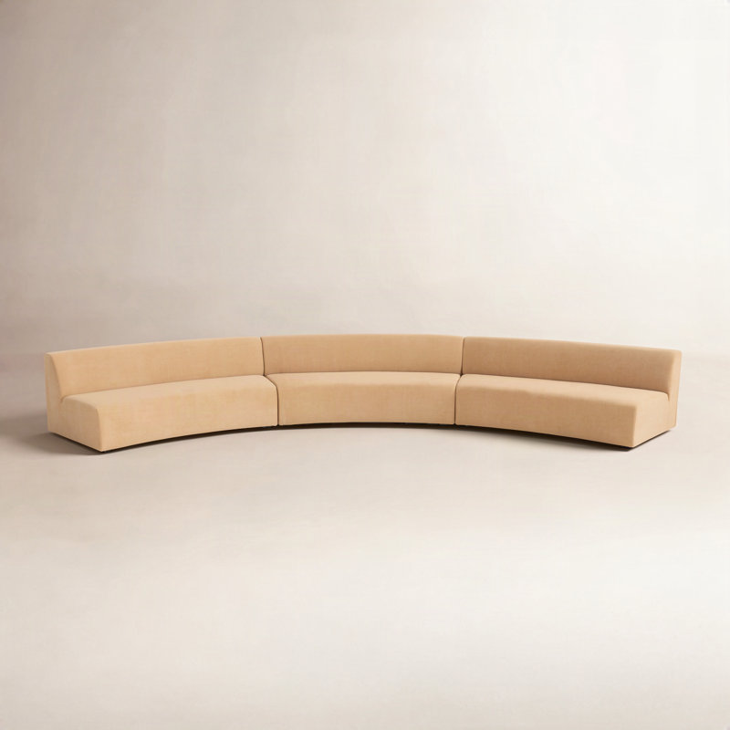 Naomi Modular Sectional, 28.3" H x 242.1" W x 39" D, Yellow Polyester