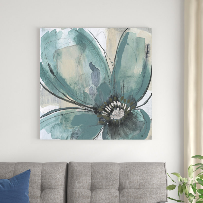 Pétales bleu sarcelle II, H 36 po x l 36 po x P 1,25 po