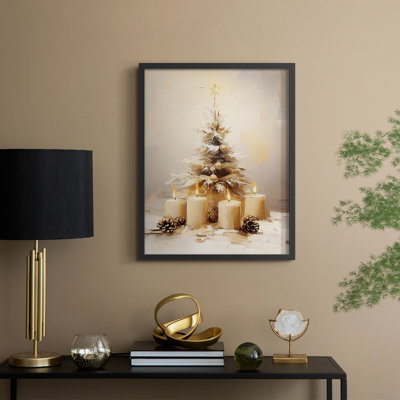 Art des Fêtes de Noël - Série 2 - CECXLVII, reproduction encadrée - bois massif