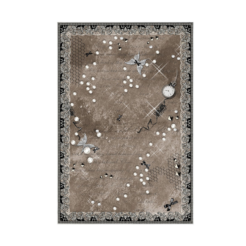 Tapis café en polyamide tissé à la machine, Tapis de couloir 3 pi 3 po x 9 pi 10 po