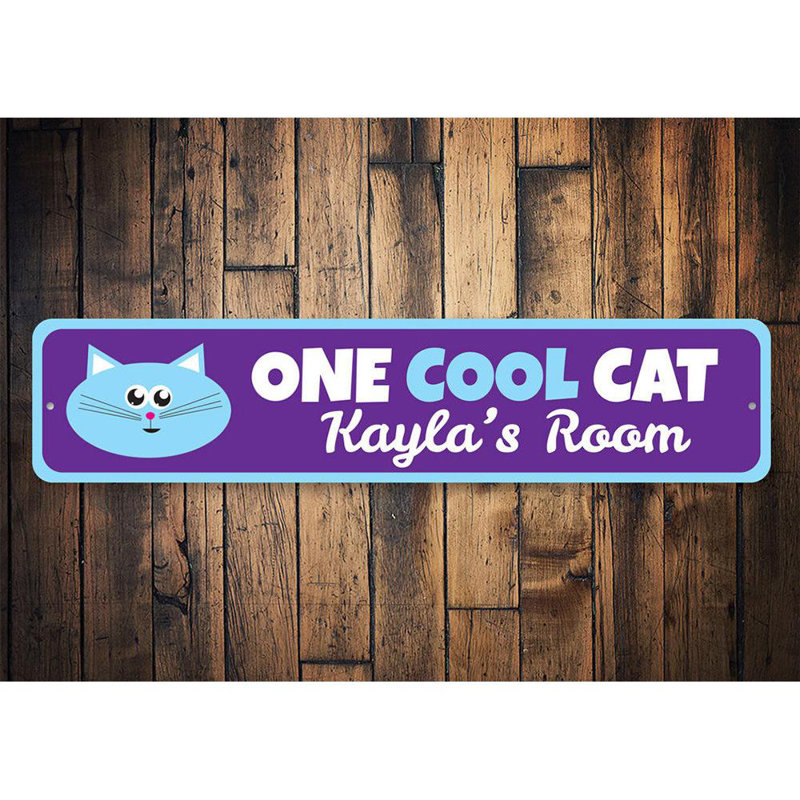 Plaque de chat en métal, H 6 po x l 24 po x P 0,06 po