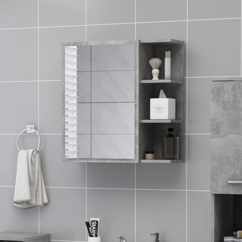 Bathroom Cabinet Bathroom Vanity Unit Linen Cabinet Engineered Wood, Concrete Gray