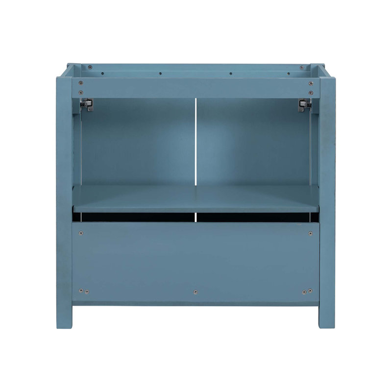 Meuble-lavabo 36 po, patiné rétro, Bleu